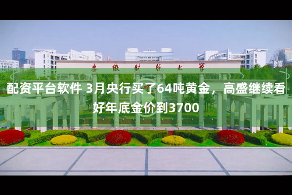 配资平台软件 3月央行买了64吨黄金，高盛继续看好年底金价到3700