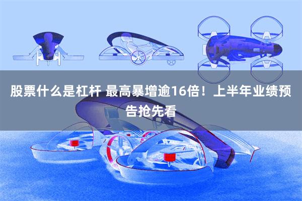 股票什么是杠杆 最高暴增逾16倍！上半年业绩预告抢先看